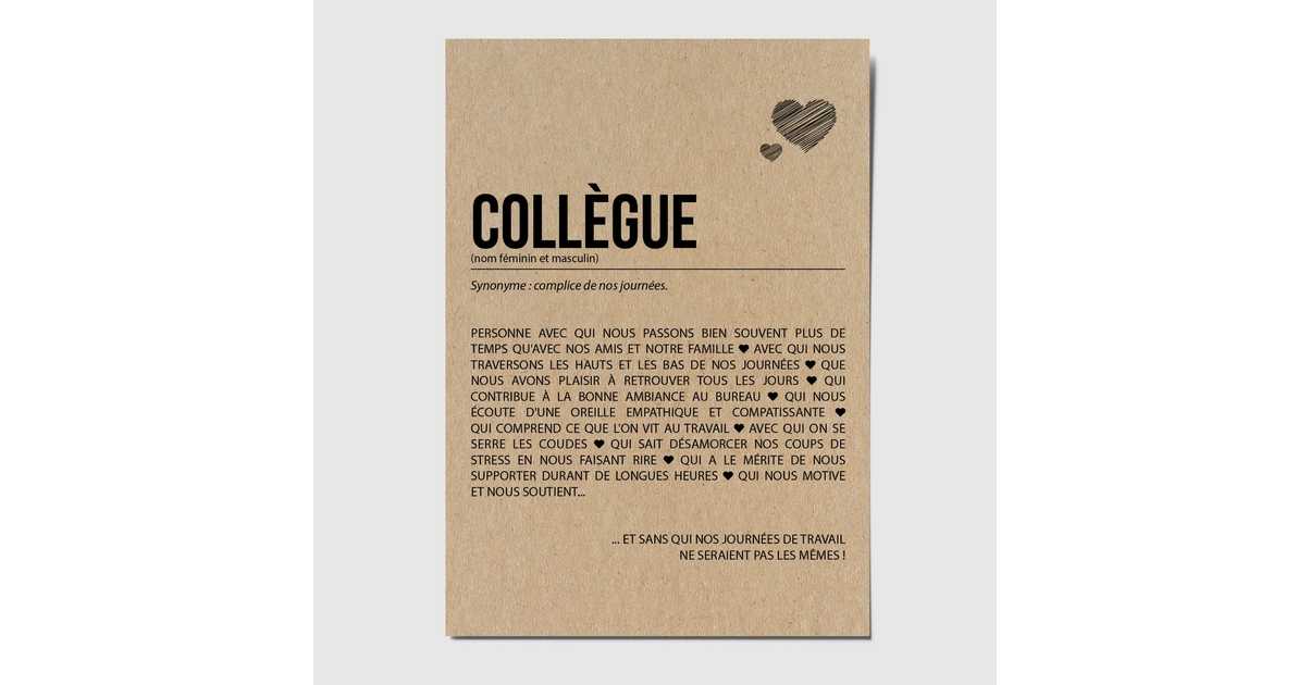 Carte définition collègue personnalisable - happywesisters